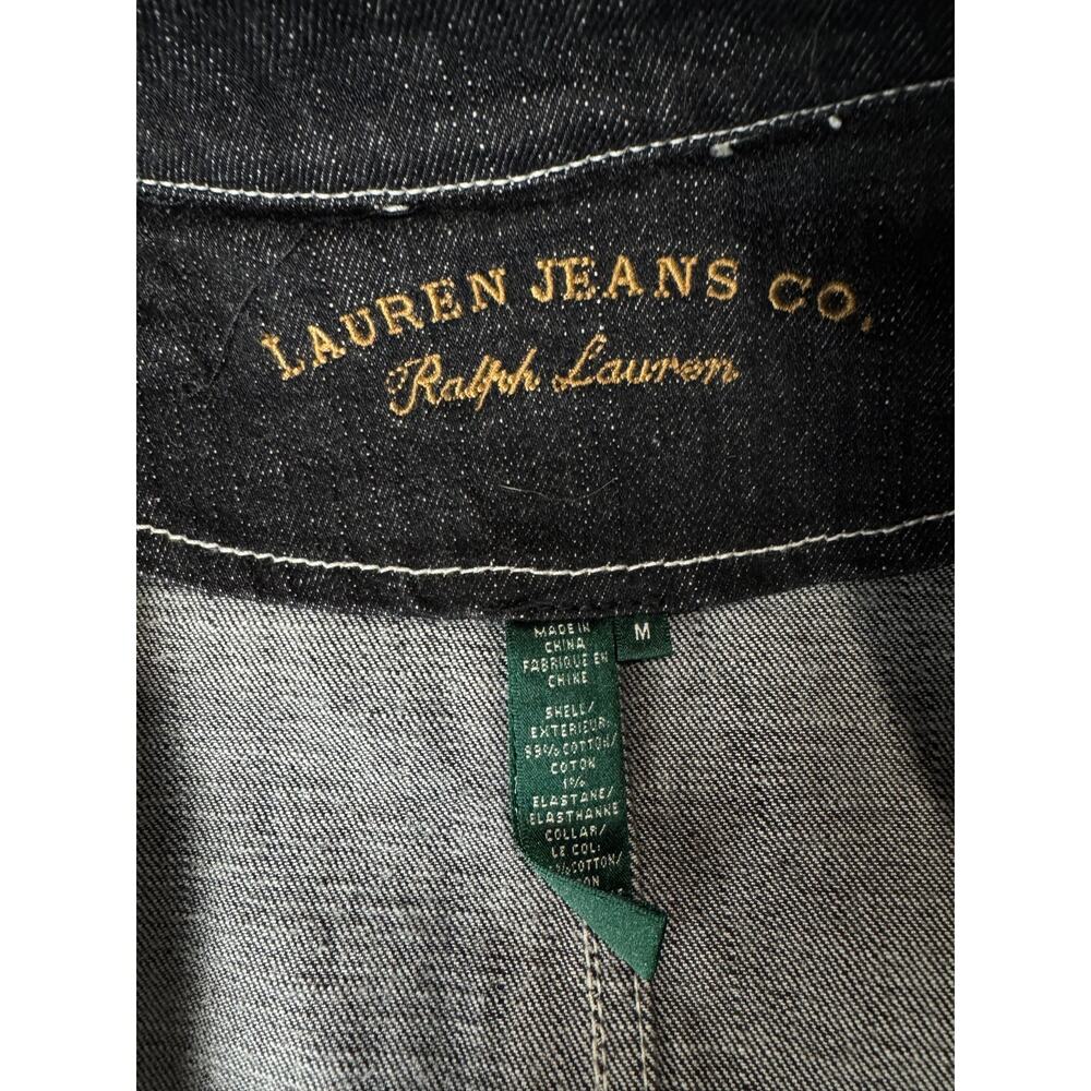 VTG Y2K Lauren Jeans Co. Ralph Lauren Dark Wash Denim Trench Coat M NWOT - Picture 4 of 11